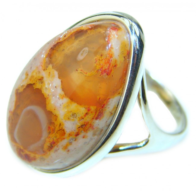Rare Mexican Opal .925 Sterling Silver handcrafted Ring size 7 1/2