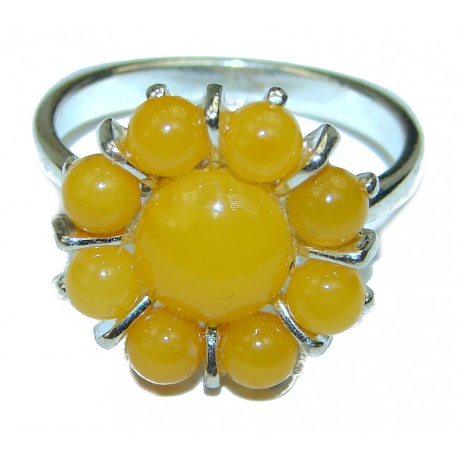 Butterscotch Amber .925 Sterling Silver handcrafted Ring s. 8 3/4