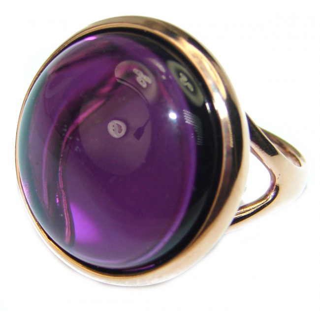 Purple Moon Amethyst 14K Gold over .925 Sterling Silver Handcrafted Ring size 7 1/4