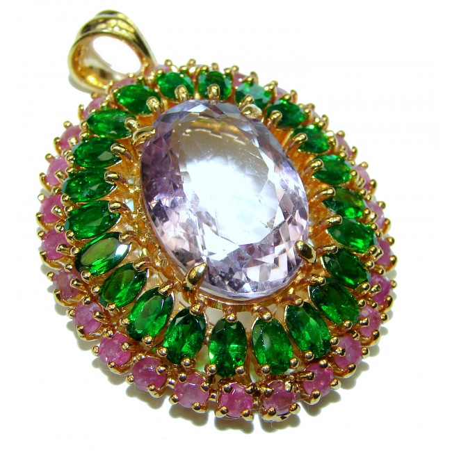 Classy Design Amethyst 14K Gold over .925 Sterling Silver handcrafted Pendant