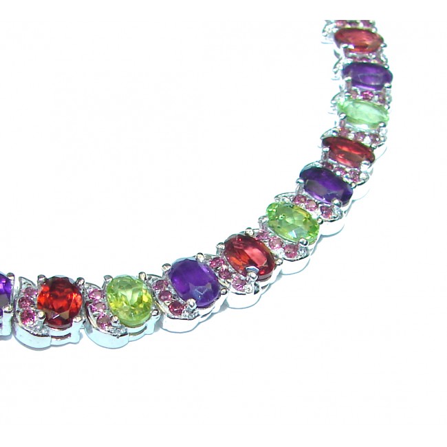 Authentic faceted Amethyst .925 Sterling Silver handcrafted Bracelet