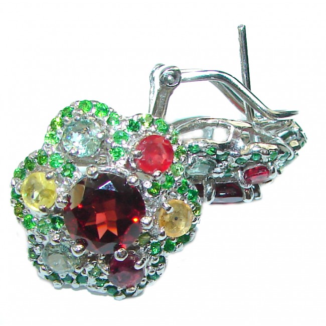Natalie Authentic Garnet .925 Sterling Silver handcrafted earrings