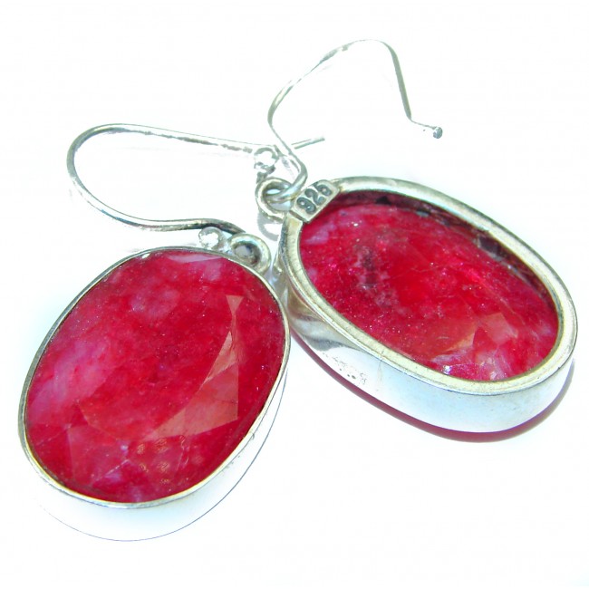 Spectacular JUICY Ruby .925 Sterling Silver handcrafted earrings