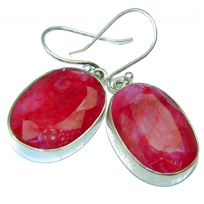 Spectacular JUICY Ruby .925 Sterling Silver handcrafted earrings