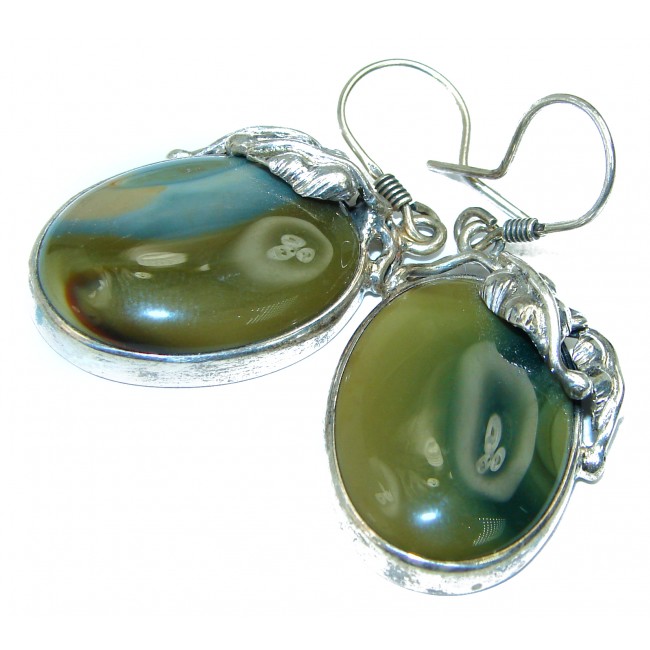 Unique Bohemian Style Agate .925 Sterling Silver handcrafted Earrings