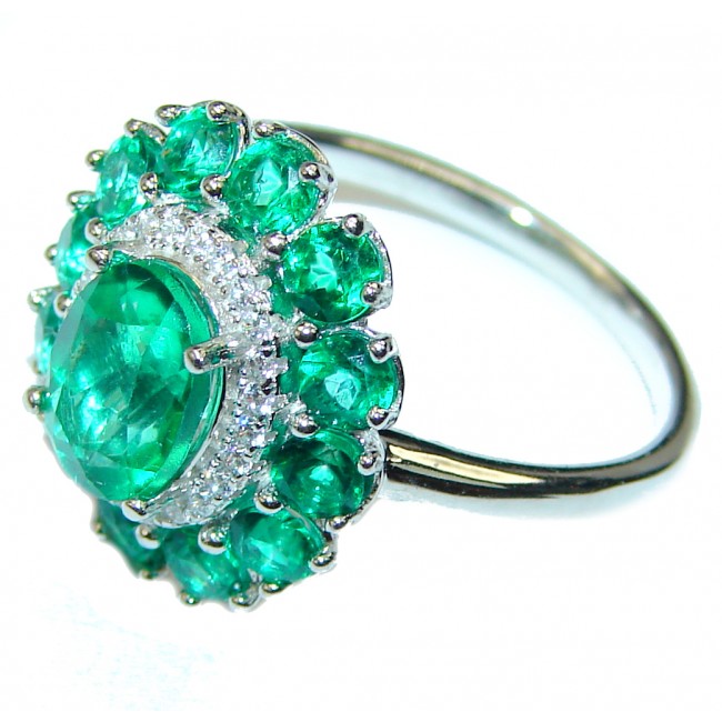 Green Dream 8.5 carat Topaz .925 Silver handcrafted Cocktail Ring s. 7