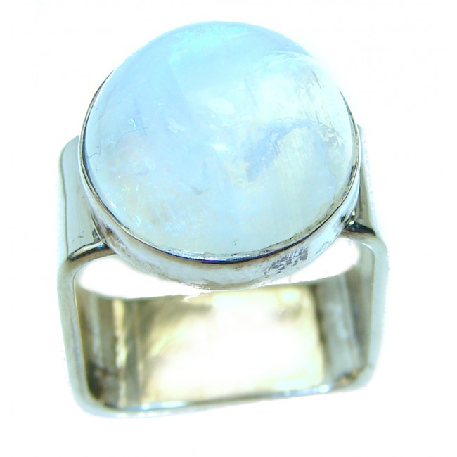 Special Fire Moonstone .925 Sterling Silver handmade ring s. 5 1/2