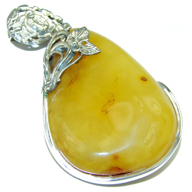 Butterscotch Baltic Amber .925 Sterling Silver handmade pendant