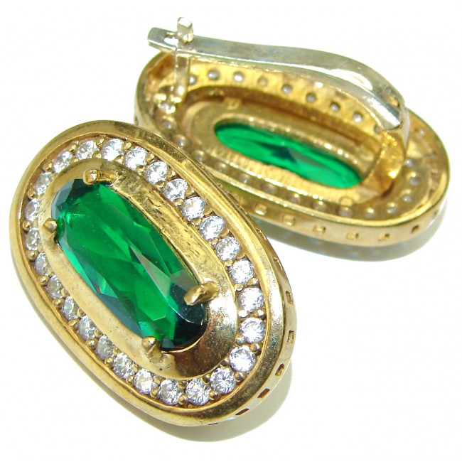 Green Topaz .925 Sterling Silver handcrafted incredible earrings