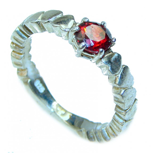 Red Rose unique Topaz .925 Sterling Silver handcrafted Ring size 6