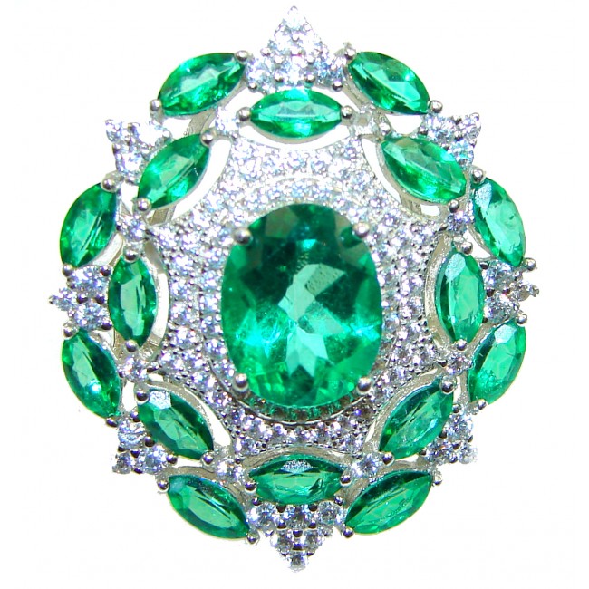 Excellent quality Green chrome diopside .925 Sterling Silver ring size 7
