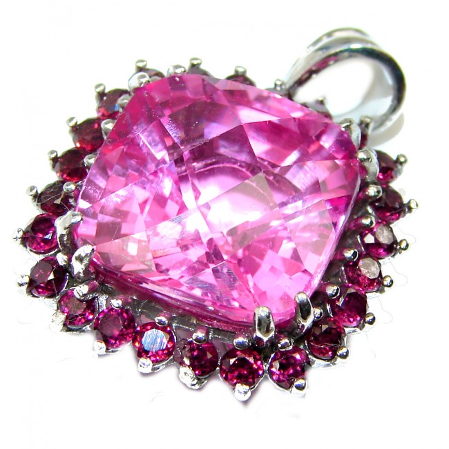 Princess Charm Pink Topaz .925 Sterling Silver handcrafted pendant
