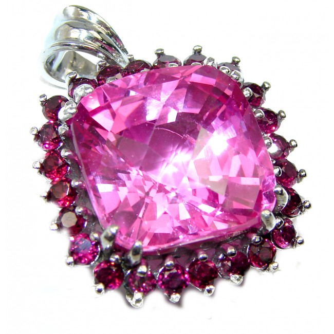 Princess Charm Pink Topaz .925 Sterling Silver handcrafted pendant