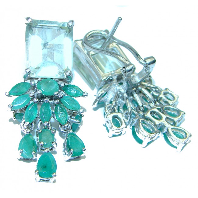 Juicy Green Amethyst Emerald .925 Sterling Silver handcrafted incredible earrings