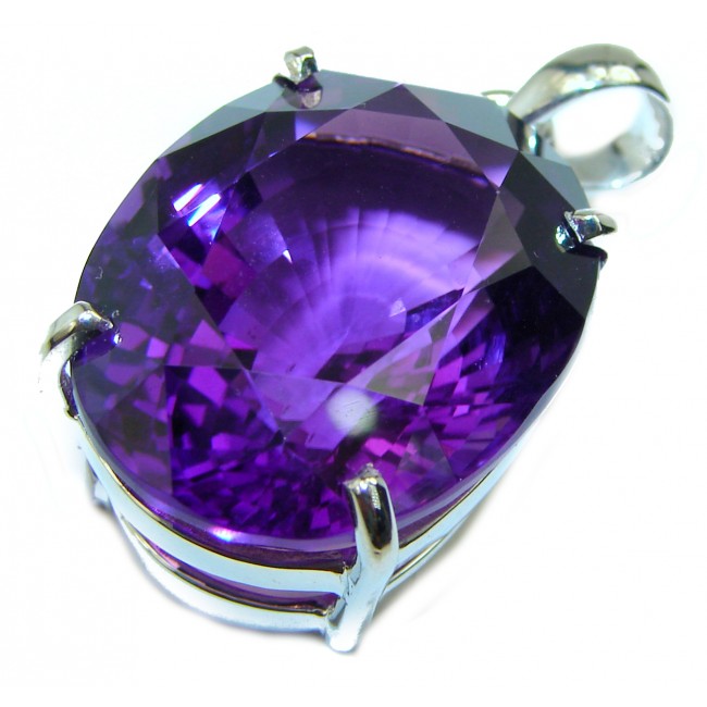 Classy Design 45.5 carat Amethyst .925 Sterling Silver handcrafted Pendant