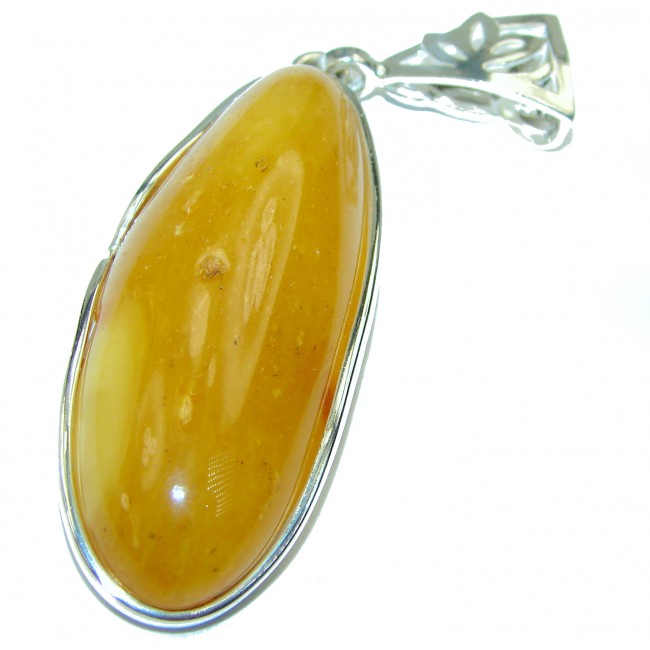Golden Buttescotch Baltic Amber .925 Sterling Silver handmade pendant