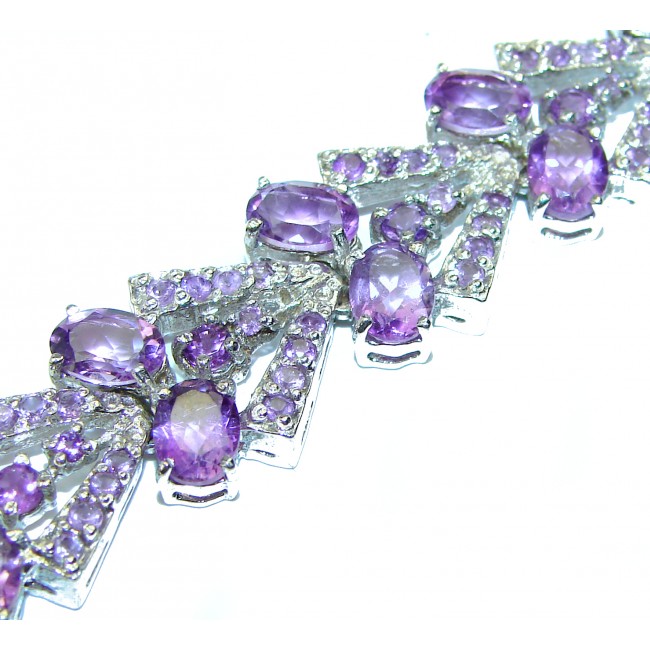 Luxurious Authentic Amethyst .925 Sterling Silver handcrafted Bracelet