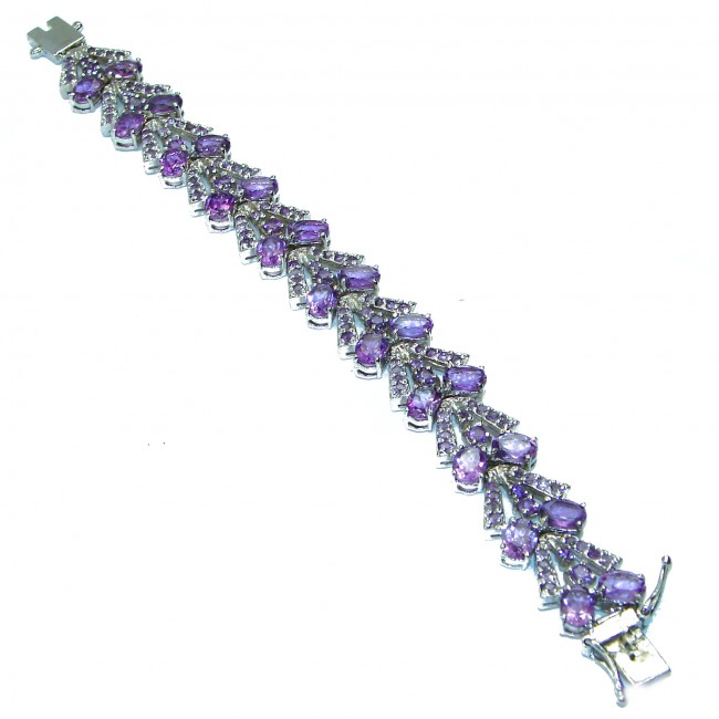 Luxurious Authentic Amethyst .925 Sterling Silver handcrafted Bracelet