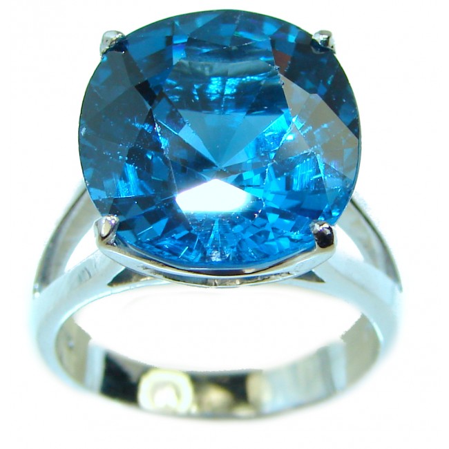 Magic Perfection London Blue Topaz .925 Sterling Silver Ring size 8