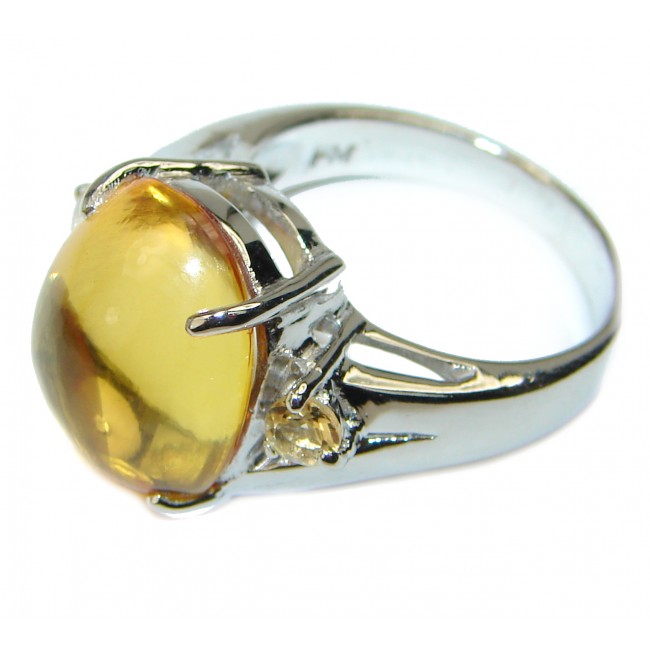 Royal Style 15.5 carat Citrine .925 Sterling Silver handmade Ring s. 7 3/4