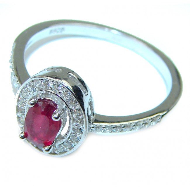 Fancy Authentic Ruby .925 Sterling Silver Ring size 7 1/2
