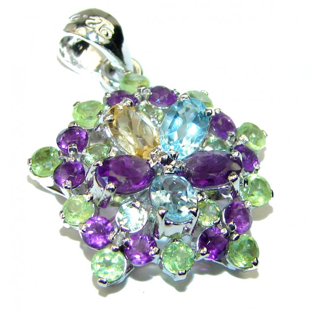 Summer Time authentic Multigem .925 Sterling Silver handcrafted Pendant