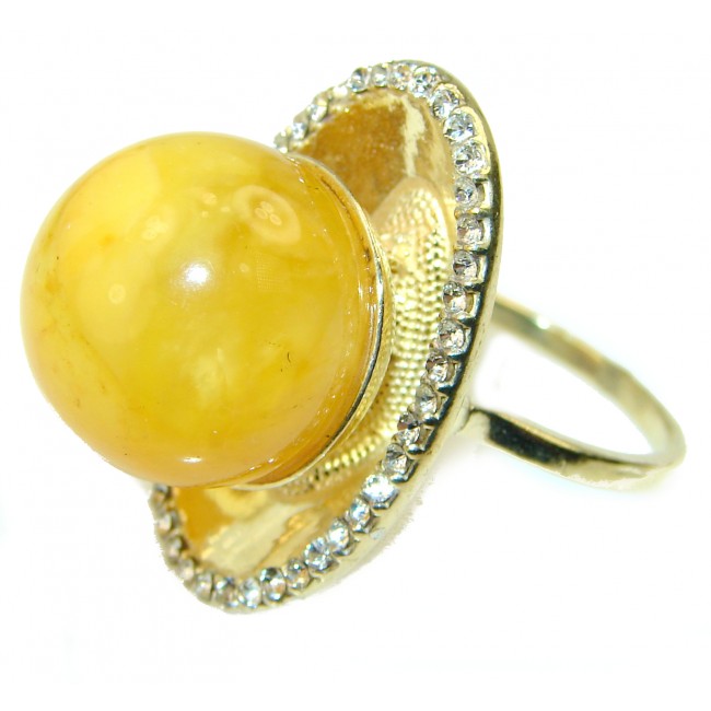Authentic Baltic Amber .925 Sterling Silver handcrafted ring; s. 8 3/4