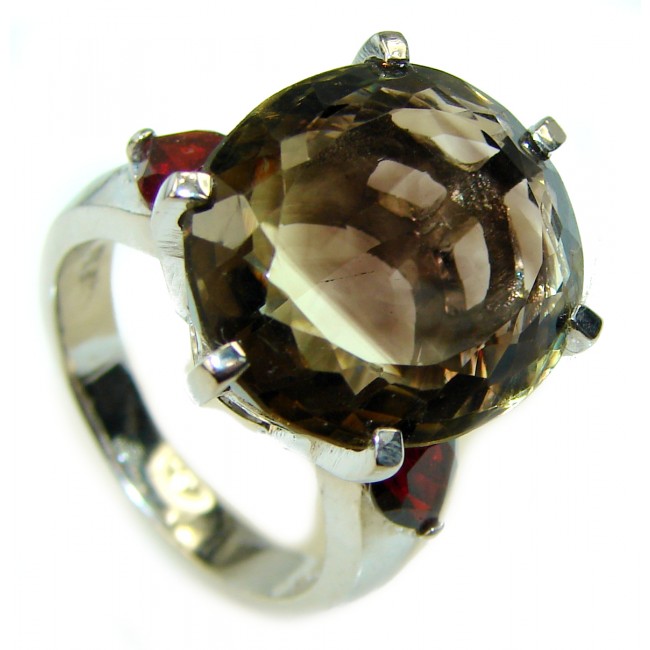 Beautiful Smoky Topaz .925 Sterling Silver Ring size 8