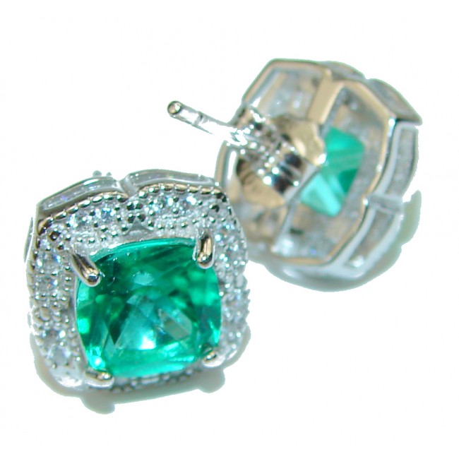 Amazing authentic Green Topaz .925 Sterling Silver earrings