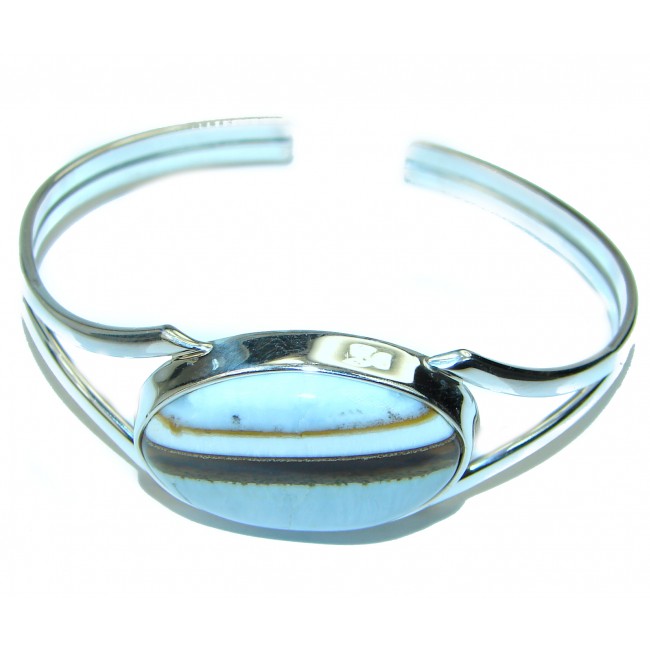 Blue Opal - Owhyee Opal .925 Sterling Silver Handcrafted Bracelet / Cuff