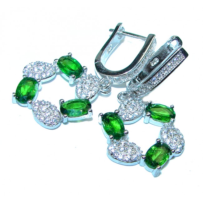 Authentic Chrome Diopside .925 Sterling Silver handcrafted earrings