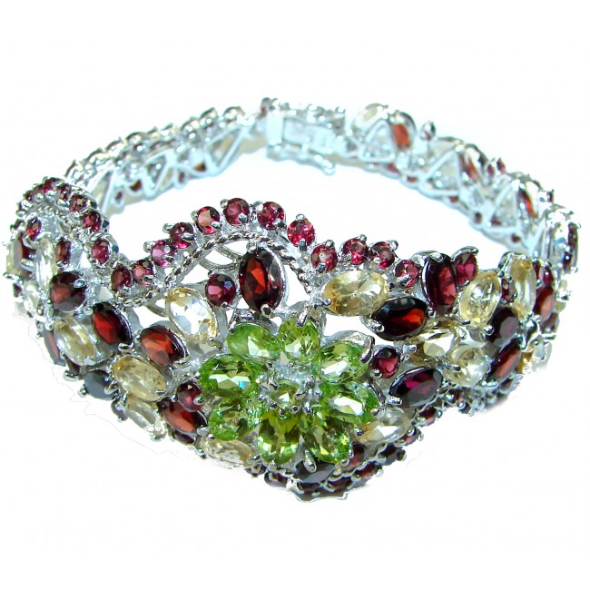 Camille Luxury Authentic Peridot .925 Sterling Silver handmade Bracelet