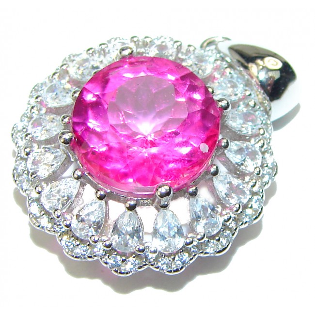 Vintage Design Pink Topaz .925 Sterling Silver handcrafted Pendant