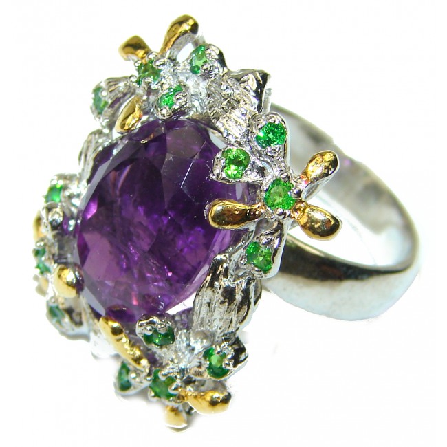 Spectacular Amethyst .925 Sterling Silver Handcrafted Ring size 7