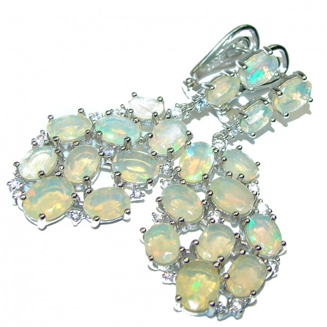 Mesmerizing Ethiopian Opal .925 Sterling Silver handcrafted earrings