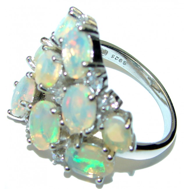 New Universe Ethiopian Opal .925 Sterling Silver handmade Ring size 8
