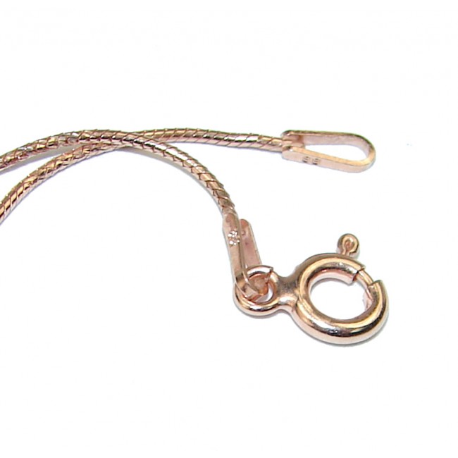 8 Sided Snake Rose Gold over .925 Sterling Silver Chain 20" long, 1 mm wide