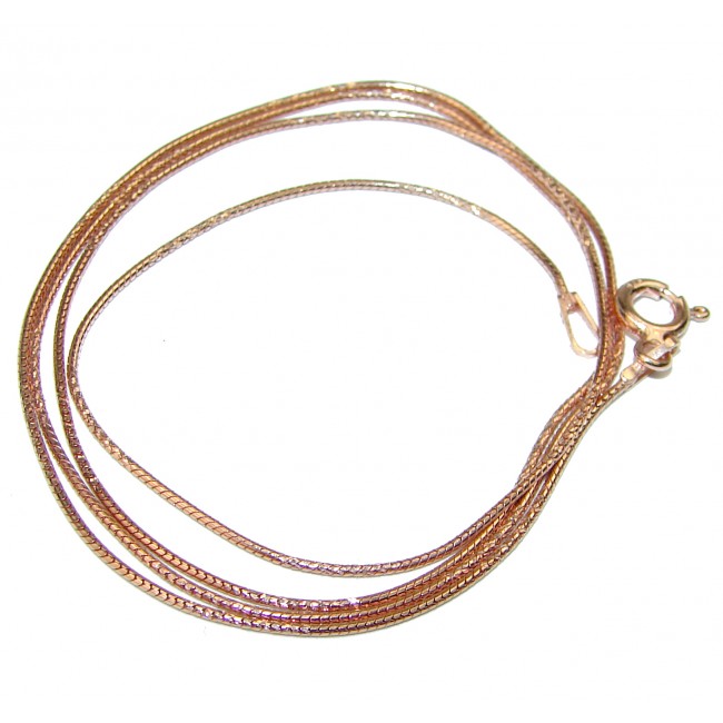 8 Sided Snake Rose Gold over .925 Sterling Silver Chain 20" long, 1 mm wide