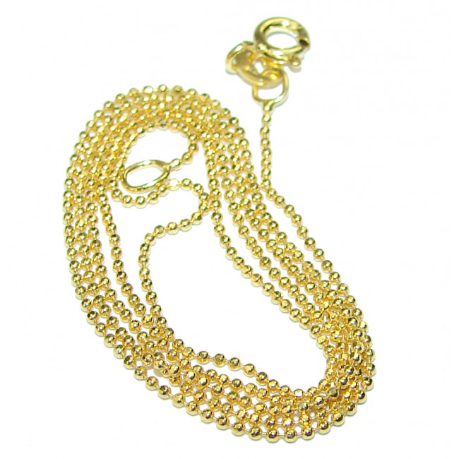 Beads Diamond cut 14K Gold over Sterling Silver Chain 18'' long, 1 mm wide
