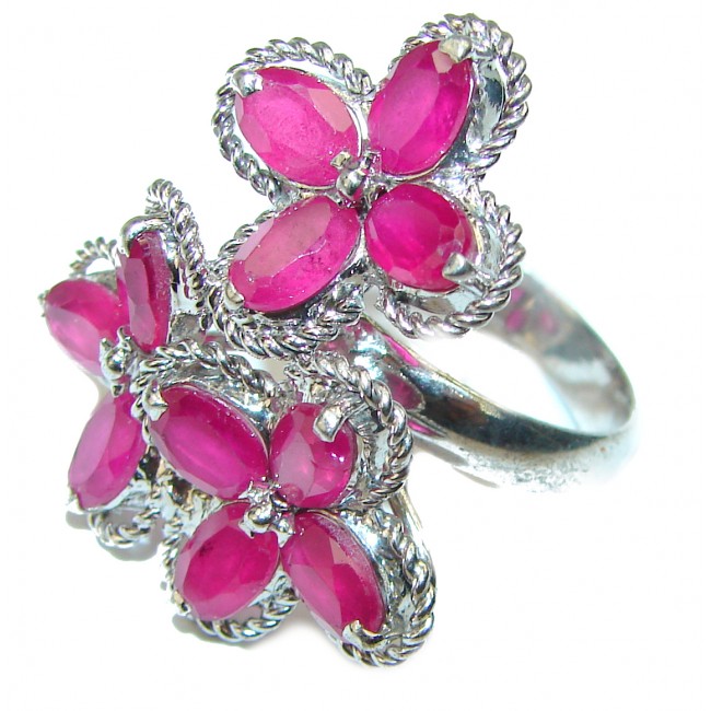 Fancy Authentic Ruby .925 Sterling Silver Ring size 8