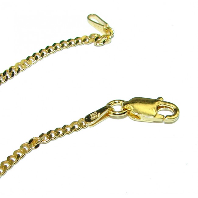 Flat Cuban design 14K Gold over Sterling Silver Chain 18'' long, 3 mm wide