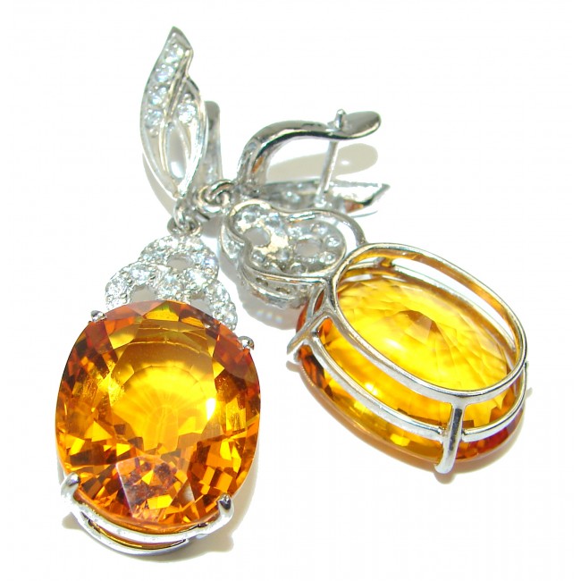 Spectacular Golden Topaz .925 Sterling Silver handcrafted earrings