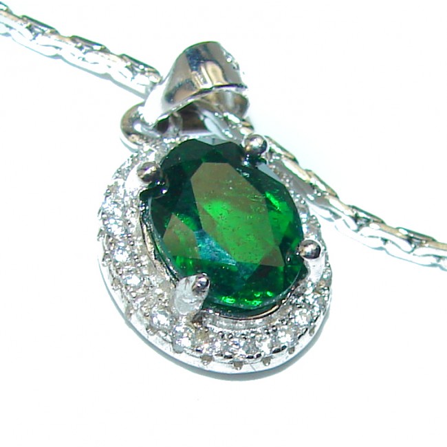 Luxurious Chrome Diopside .925 Sterling Silver handmade Necklace