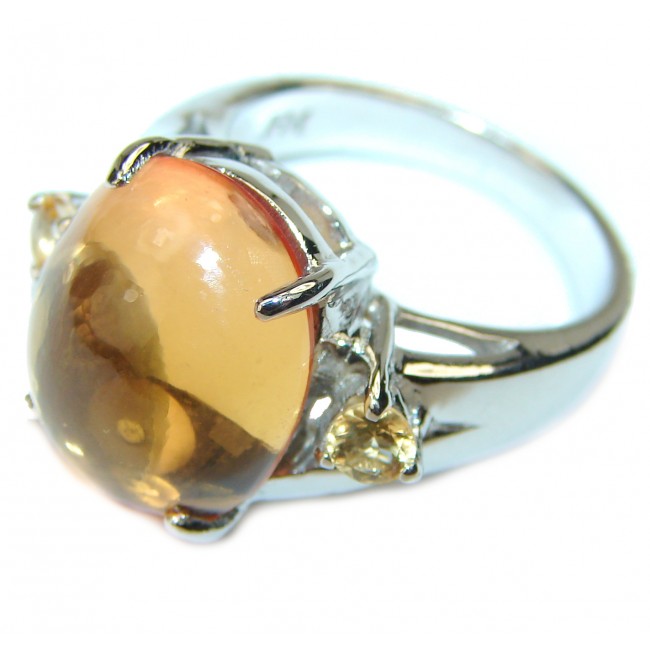 Royal Style 14.5 carat Citrine .925 Sterling Silver handmade Ring s. 7