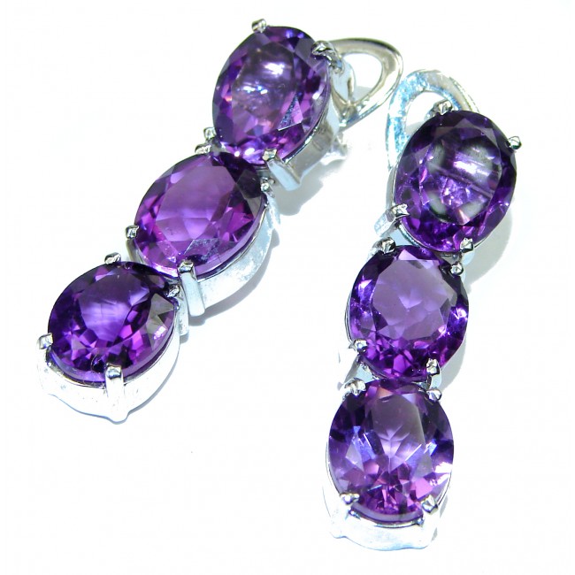 Incredible Amazing authentic Amethyst .925 Sterling Silver handcrafted earrings