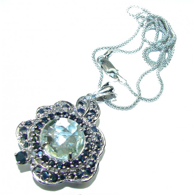 Exclusive White Topaz Sapphire .925 Sterling Silver necklace