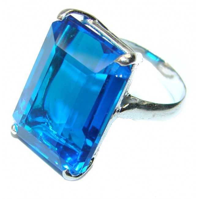 Magic Perfection London Blue Topaz .925 Sterling Silver Ring size 8 3/4
