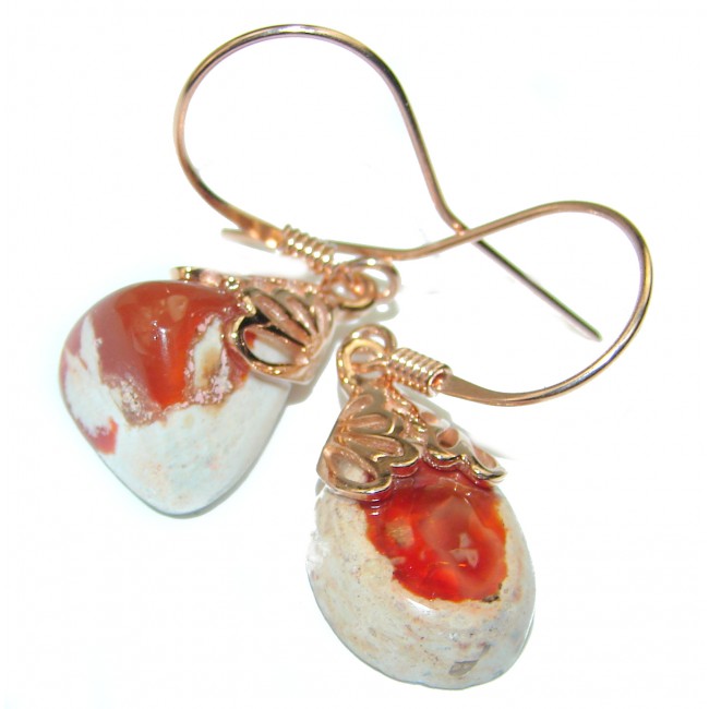 Vintage Style Authentic Mexican Fire Opal .925 Sterling Silver handcrafted earrings