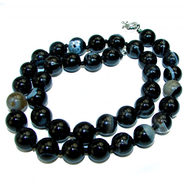 59.5 grams Rare Unusual Natural Onyx Beads NECKLACE