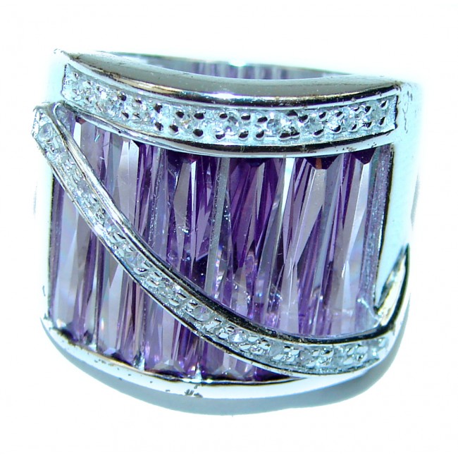 Purple Amethyst .925 Sterling Silver Handcrafted Ring size 6